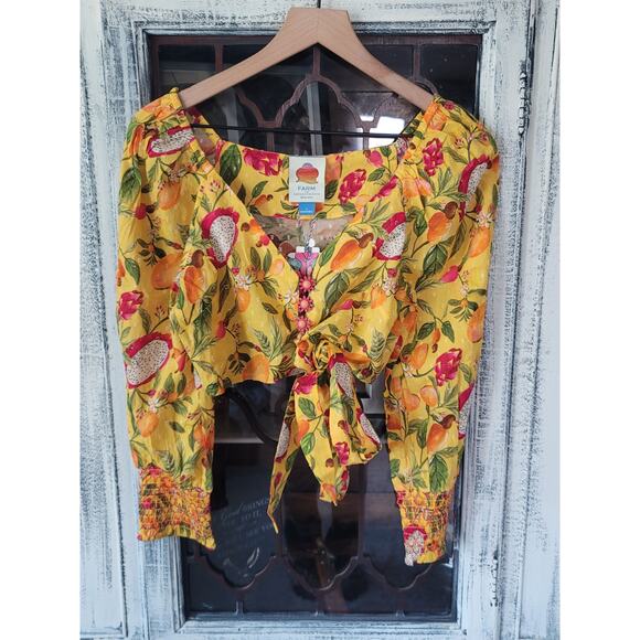 Farm Rio Tie-Waist Women's Top - New Size Small - Picture 6 of 6